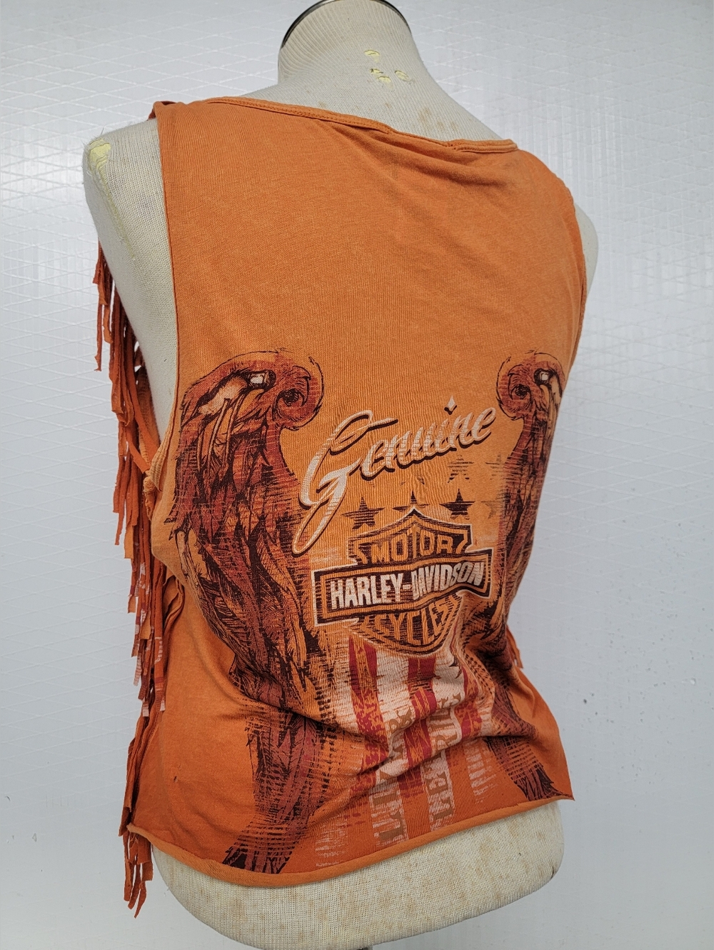Harley Davidson Fringe Tank Upcycled - Picture 7 of 11